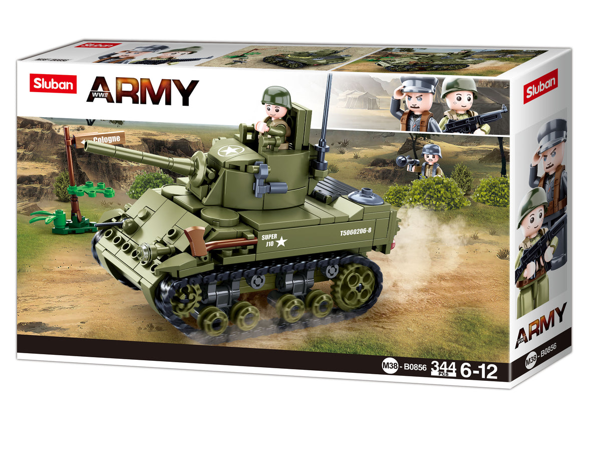 Sluban | WW2 M5 Light Tank 344 Pcs