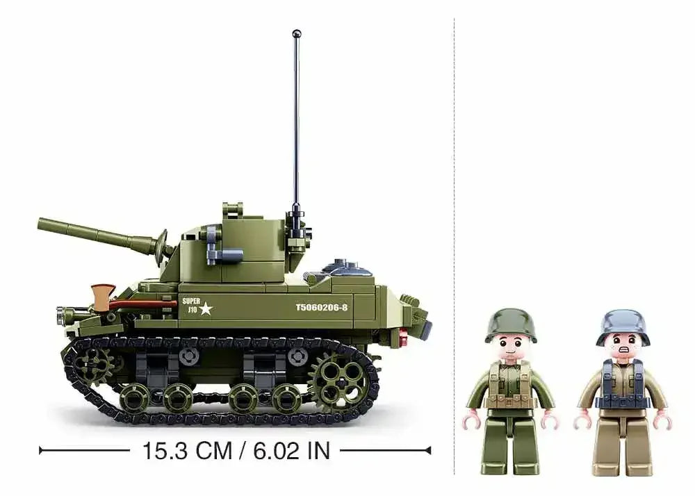 Sluban | WW2 M5 Light Tank 344 Pcs - Toybox Tales