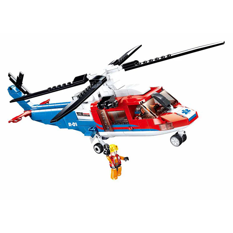 Sluban | Model Bricks | Sea Rescue Helicopter 402 Pcs