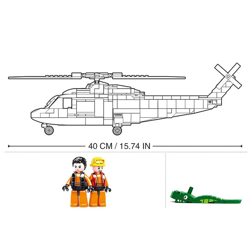 Sluban | Model Bricks | Sea Rescue Helicopter 402 Pcs