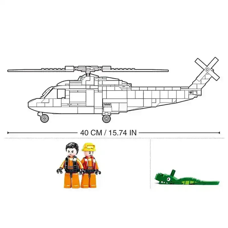 Sluban | Model Bricks | Sea Rescue Helicopter 402 Pcs - Toybox Tales