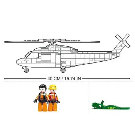 Sluban | Model Bricks | Sea Rescue Helicopter 402 Pcs - Toybox Tales