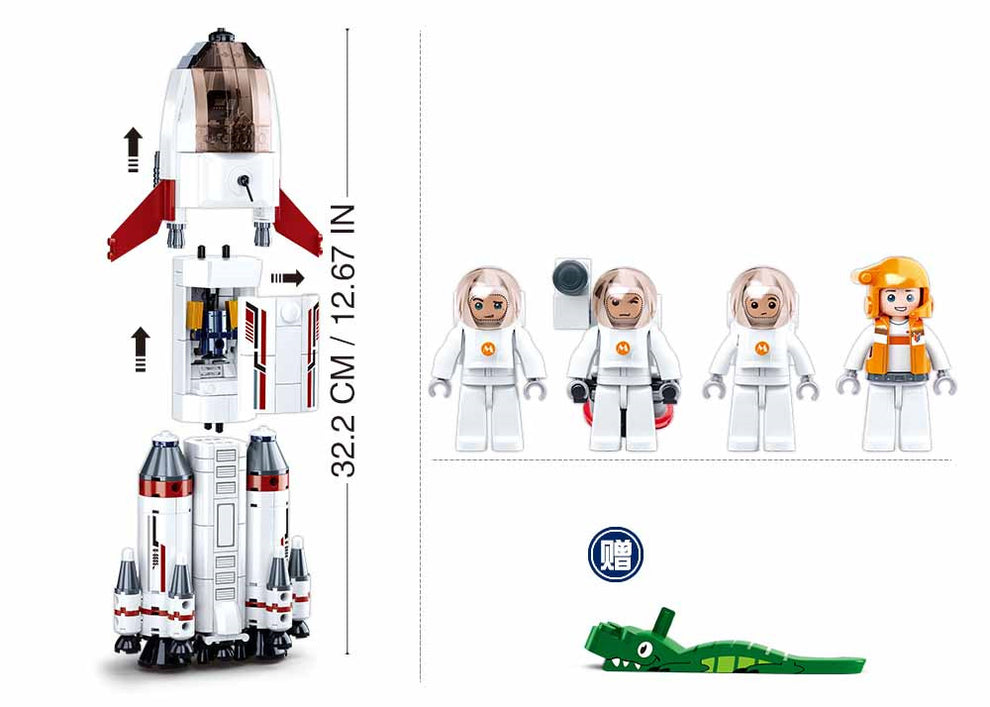 DAMAGED BOX Sluban | Space Saturn Expidition Rocket 468pcs