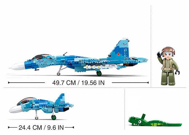 Sluban | Model Bricks Su-27 Fighter 2 In 1 1040 Pcs