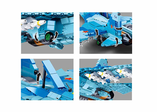 Sluban | Model Bricks Su-27 Fighter 2 In 1 1040 Pcs