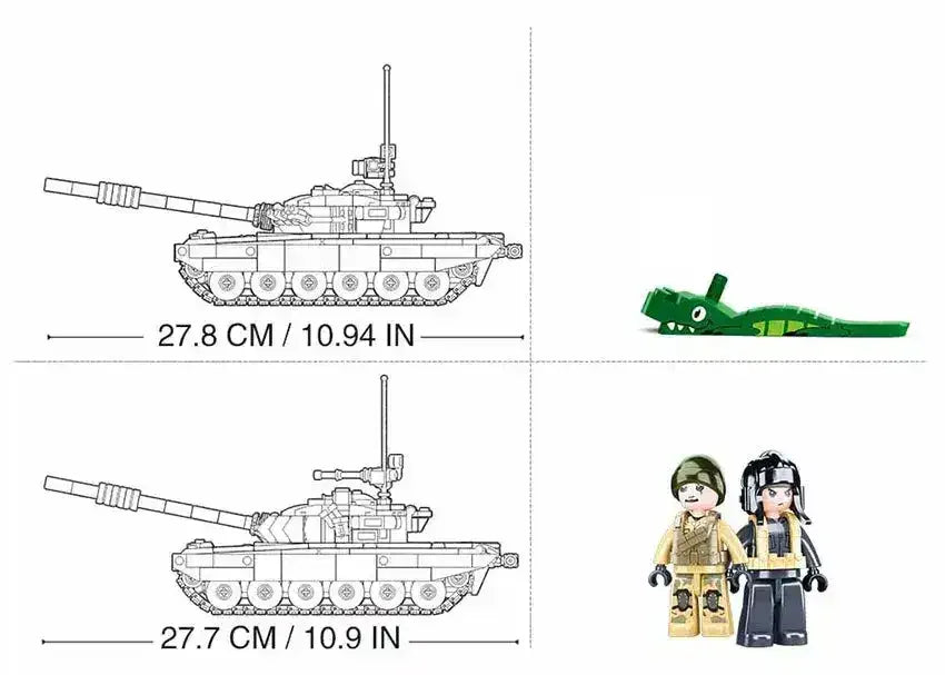 Sluban | Model Bricks | Tank T-7283 (2 In 1) 770 Pcs - Toybox Tales