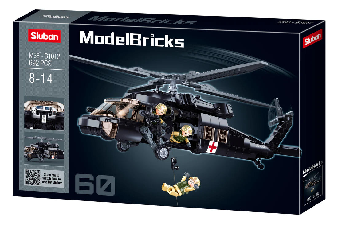 Sluban | Model Bricks | Helicopter Black Hawk 692 Pcs