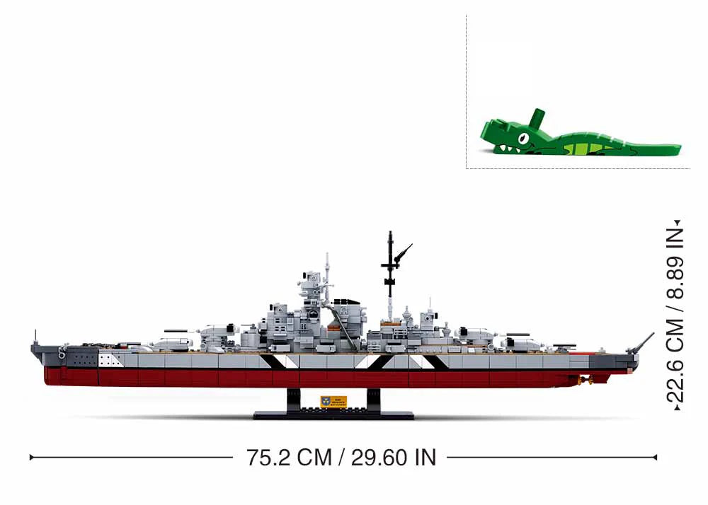 Sluban | Model Bricks | Bismarck Battleship (2 in 1) 1849 Pcs