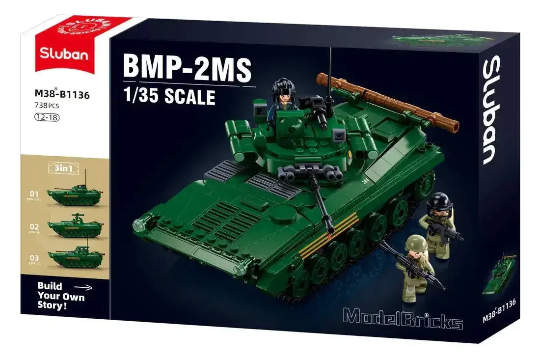 Sluban | Model Bricks | BMP Infantry Fighting Tank (IFV) (3 in 1) Scale 1:35 738 Pcs - Toybox Tales