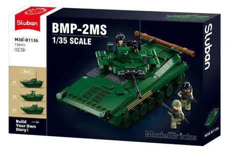 Sluban | Model Bricks | BMP Infantry Fighting Tank (IFV) (3 in 1) Scale 1:35 738 Pcs - Toybox Tales