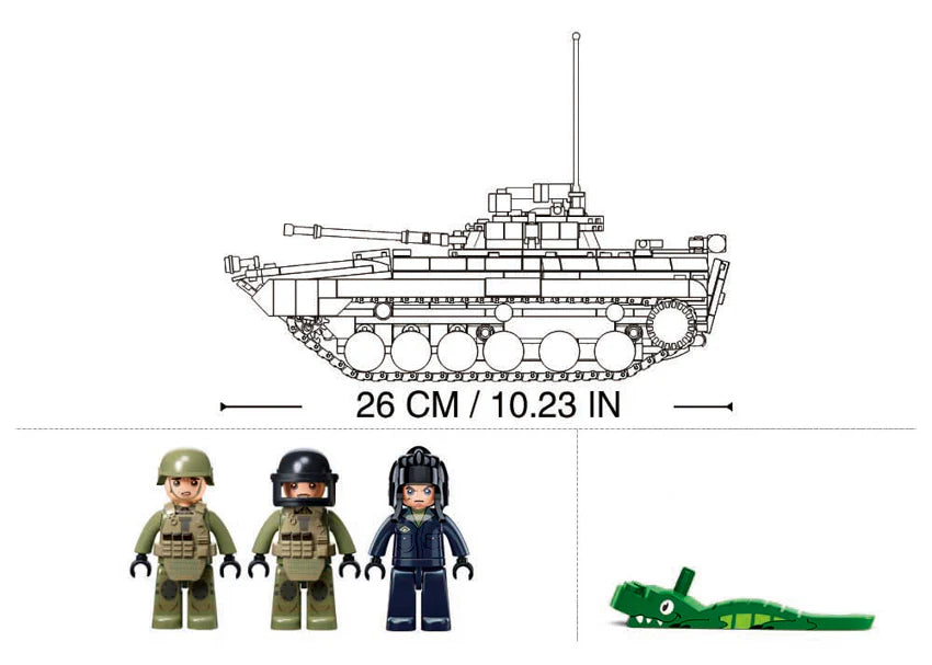 Sluban | Model Bricks | BMP Infantry Fighting Tank (IFV) (3 in 1) Scale 1:35 738 Pcs