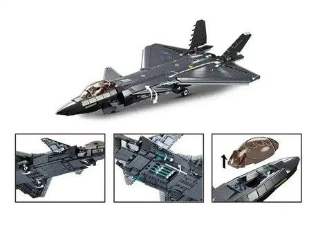 J20 Stealth Aircraft | 1007 Pieces - Toybox Tales
