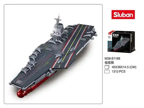 Sluban | Aircraft Carrier Fujian 1:450 Scale 1312Pcs - Toybox Tales