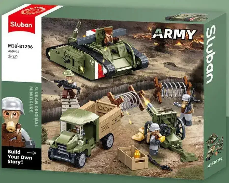 Sluban | Army WW1 Mark v Tank Offensive 516 Pieces
