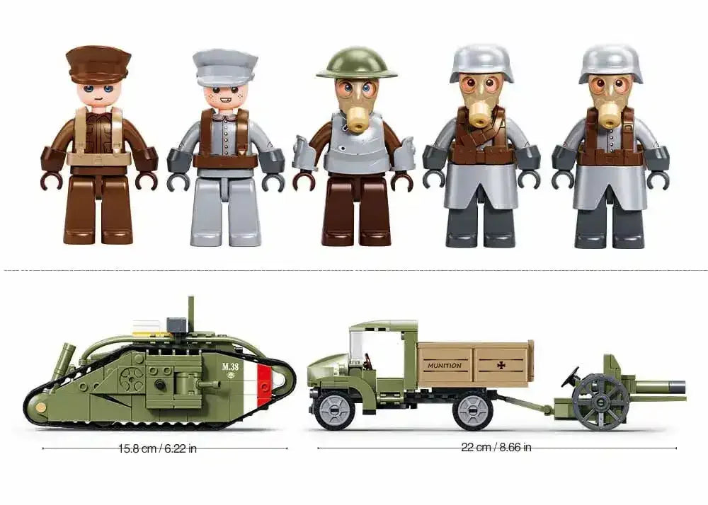 Sluban | Army WW1 Mark v Tank Offensive 516 Pieces