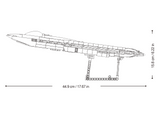 Sluban J-36 fighter jet brick model side profile