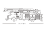 Sluban fire truck cab and rescue equipment detail