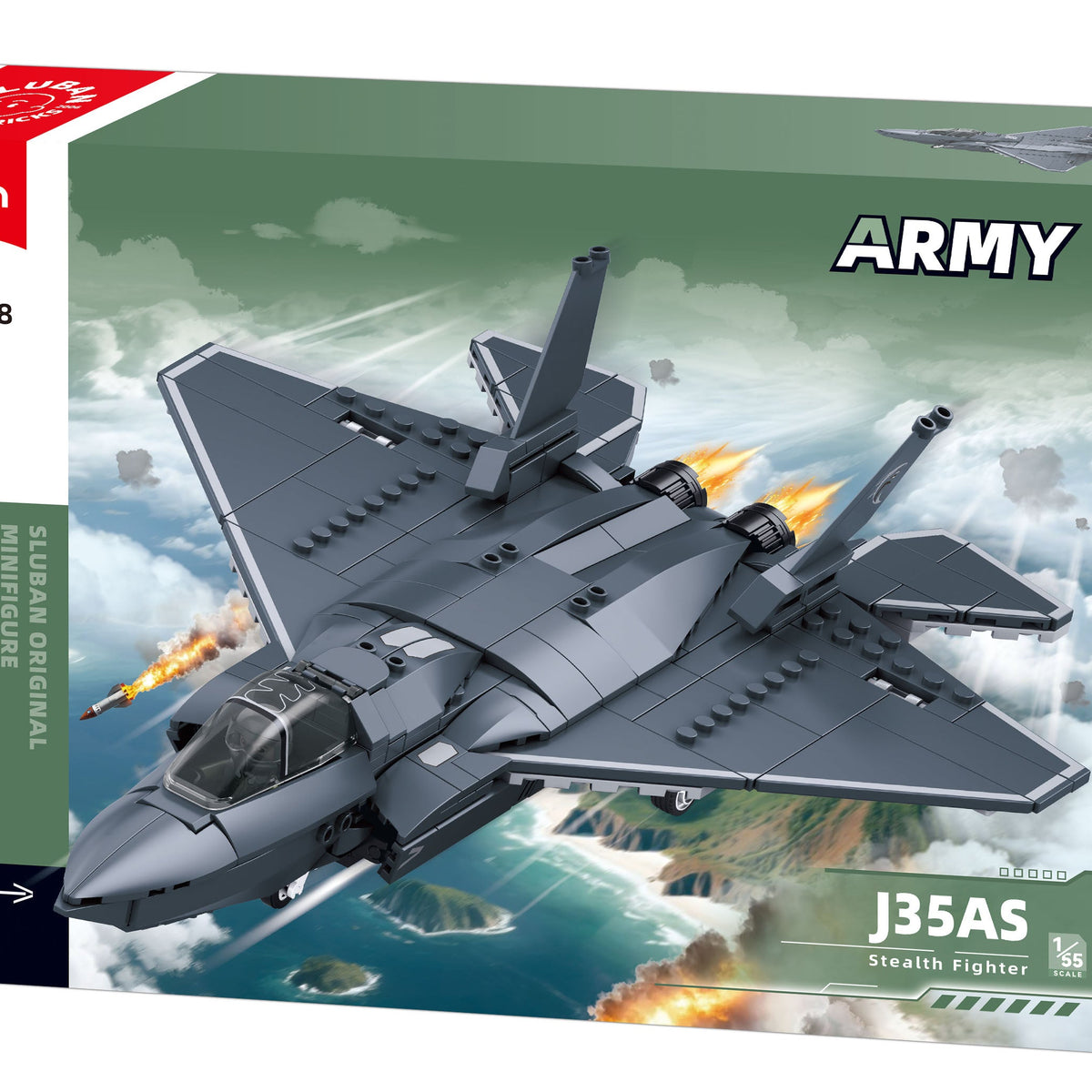 Sluban J35 Fighter Building Set 1:55 Scale | Military Aircraft Toy ...