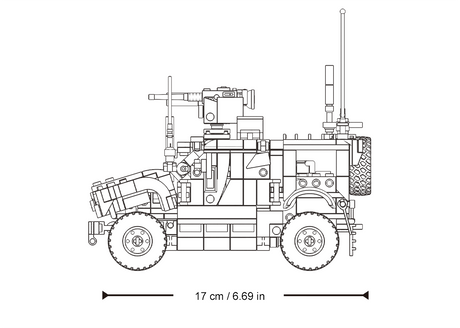 Sluban M-ATVS model showing off-road tyres and armoured body detail