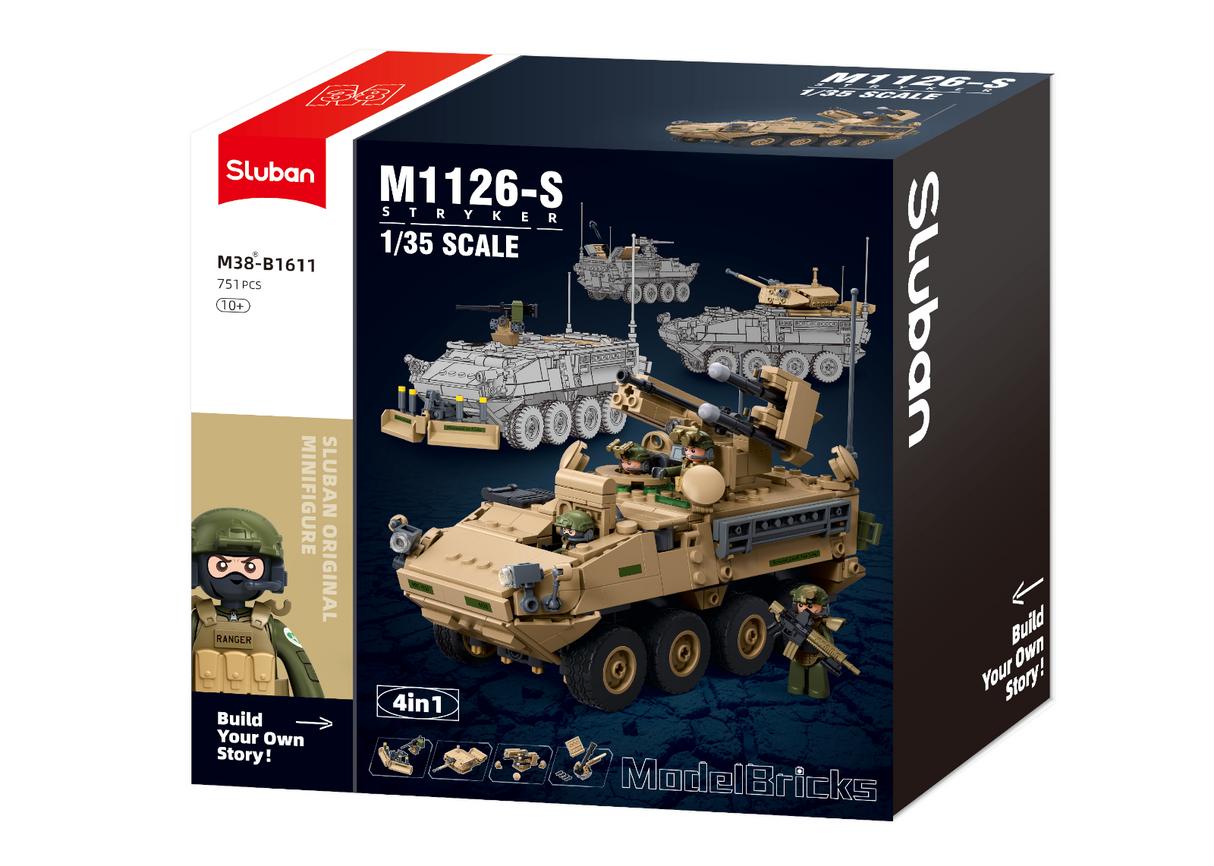 Sluban M1126 Stryker IFV 751 piece 3-in-1 building set