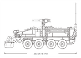 Sluban M1126 Stryker 1:35 scale brick model side view