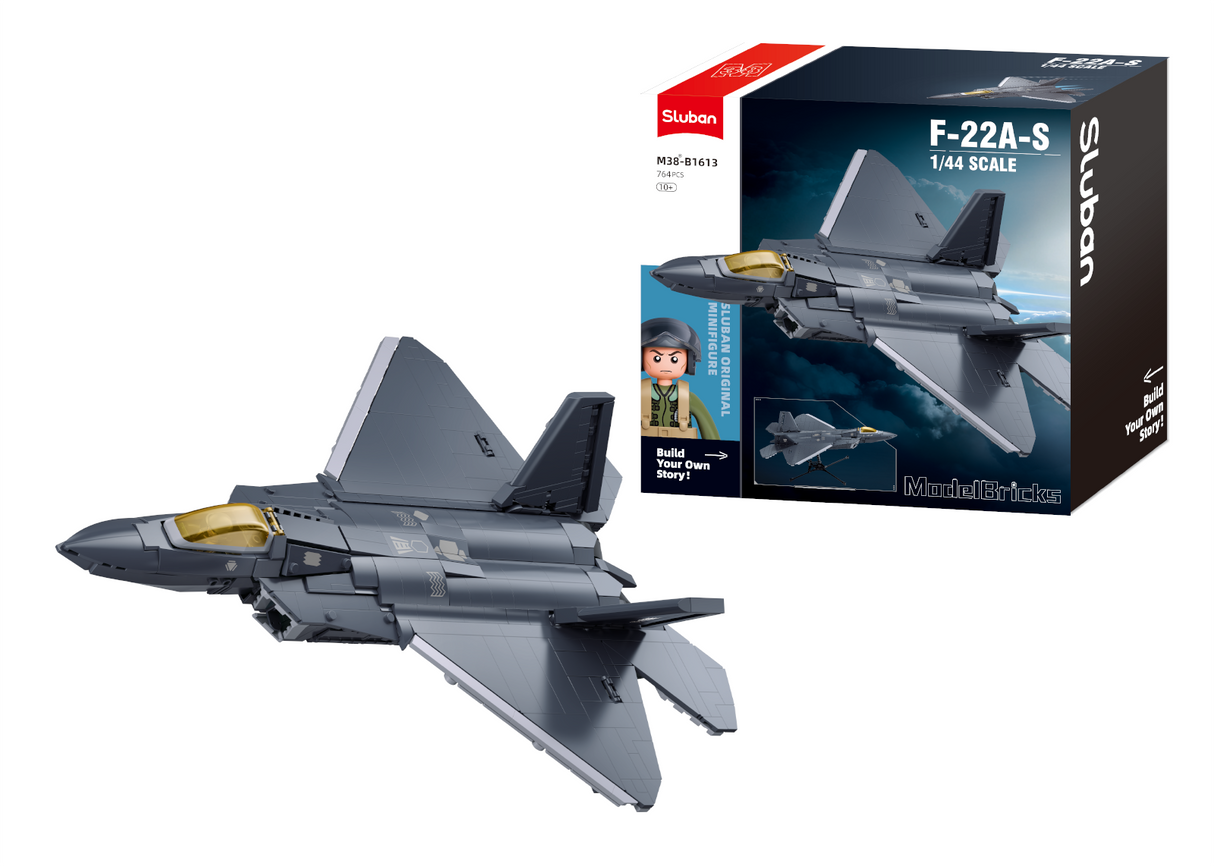 Sluban F-22A Raptor 1:44 scale model cockpit detail