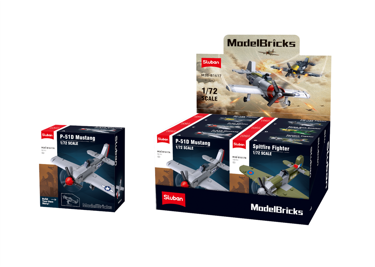 Sluban WW2 Fighters assorted building set range of six designs