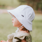 Toddler Bucket Hat Ruffle Trim - White
