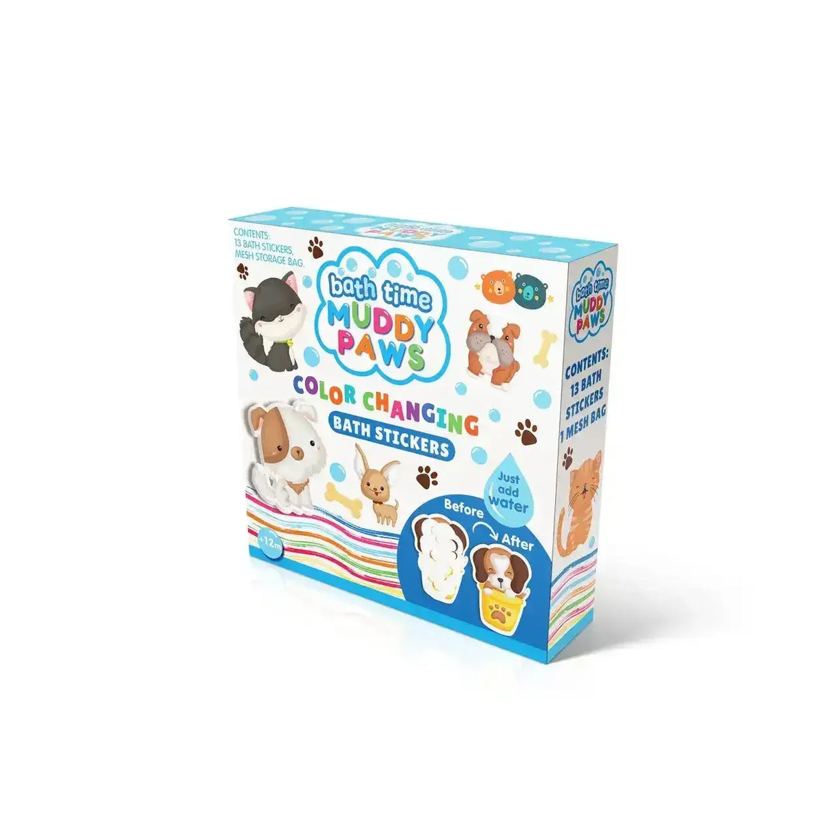 Colour Changing Bath Stickers - Muddy Paws - Toybox Tales