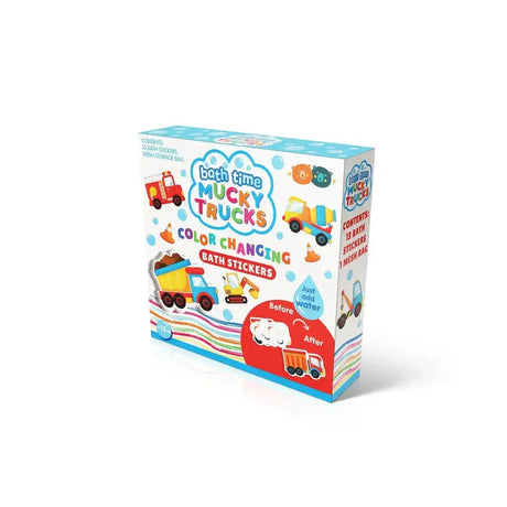 Colour Changing Bath Stickers - Mucky Trucks - Toybox Tales