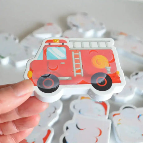 Colour Changing Bath Stickers - Mucky Trucks - Toybox Tales