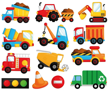 Colour Changing Bath Stickers - Mucky Trucks - Toybox Tales