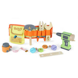 Bluey Tradies Belt with the full set of wooden tools laid out