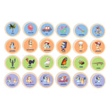 Full set of illustrated wooden charades picture discs