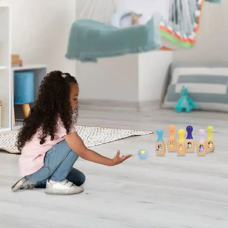 Bluey Wooden Skittle Set - Toybox Tales