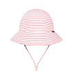 Kids Ponytail Bucket Sun Hat - Pink Stripe - Toybox Tales