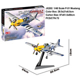 P-51 Mustang black and white click build model packaging