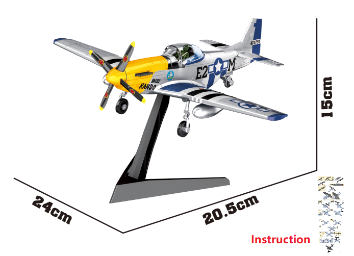 P-51 Mustang model aircraft detail view