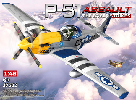 P-51 Mustang 1:48 click build model with black and white markings