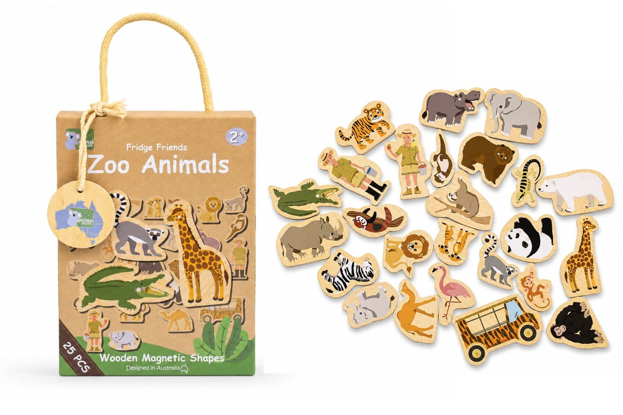 Fridge Friends Zoo Animals Magnets 25 Pieces