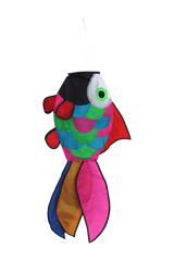 Fish windsock with sewn scale detail