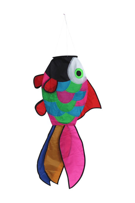 Fish windsock with sewn scale detail