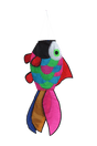 Fish windsock with sewn scale detail