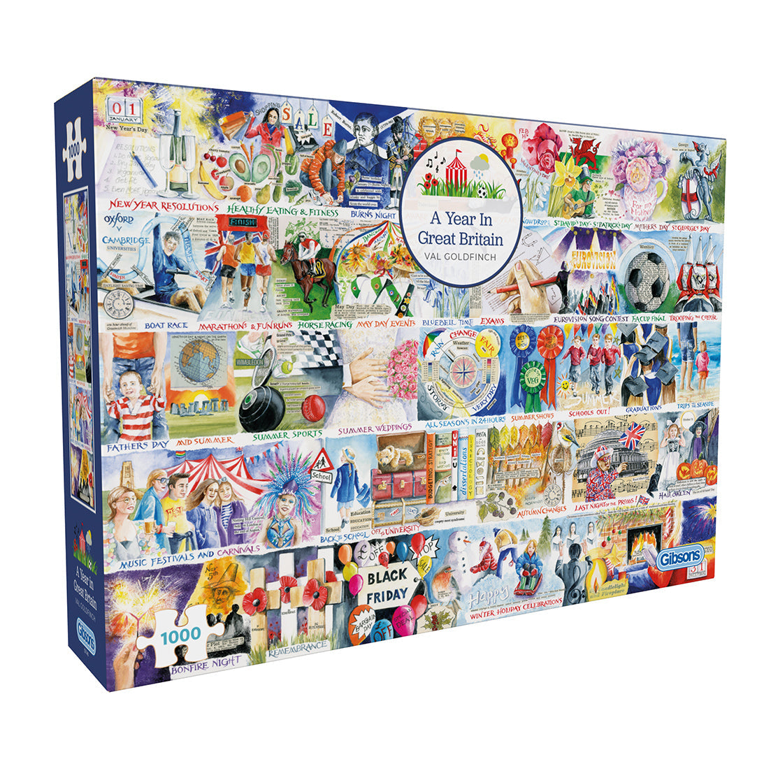 Gibsons A Year in Great Britain 1000 piece jigsaw puzzle box