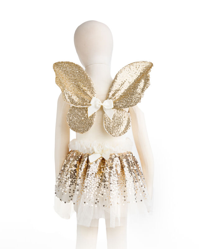 Great Pretenders | Gracious Gold Sequins Skirt, Wings & Wand Set