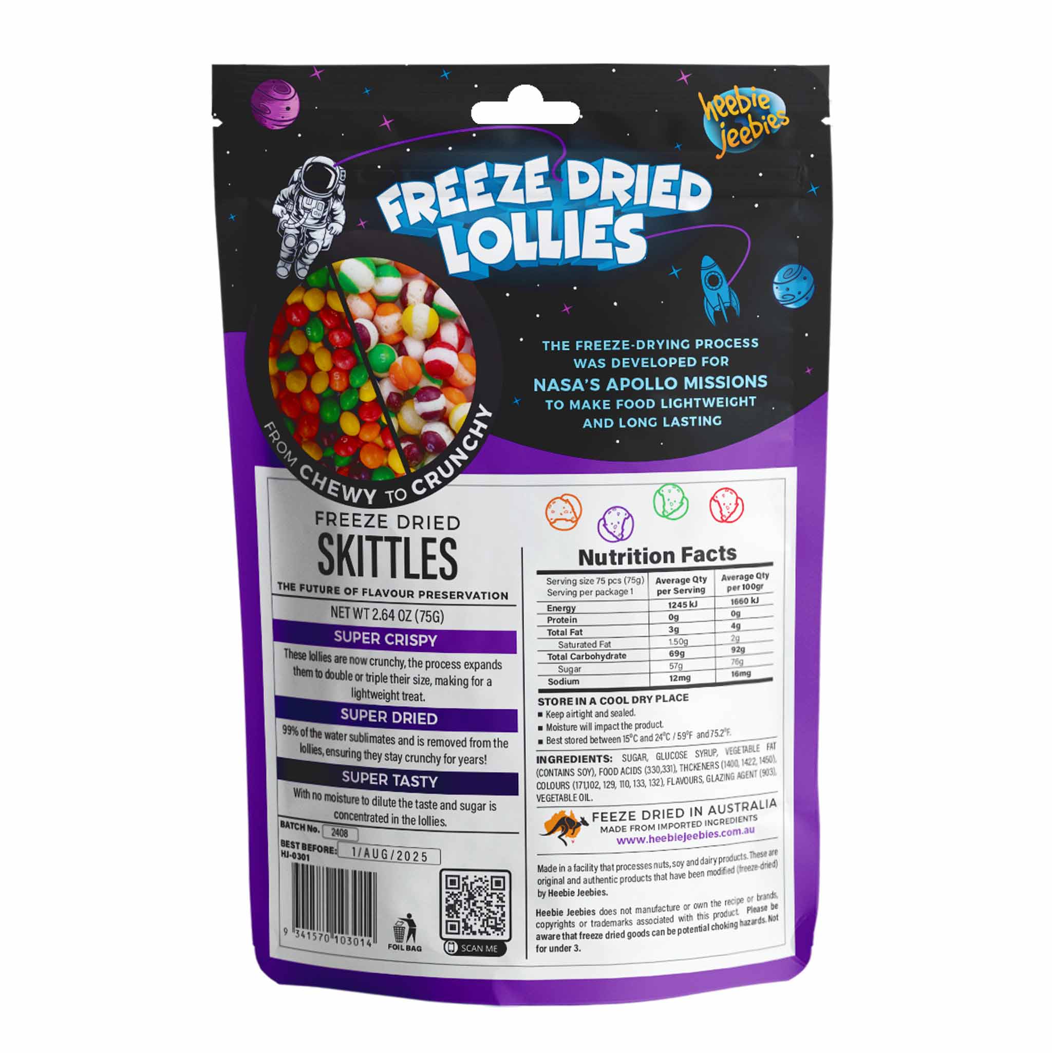 Heebie Jeebies | Freeze Dried Skittles Lollies | Large