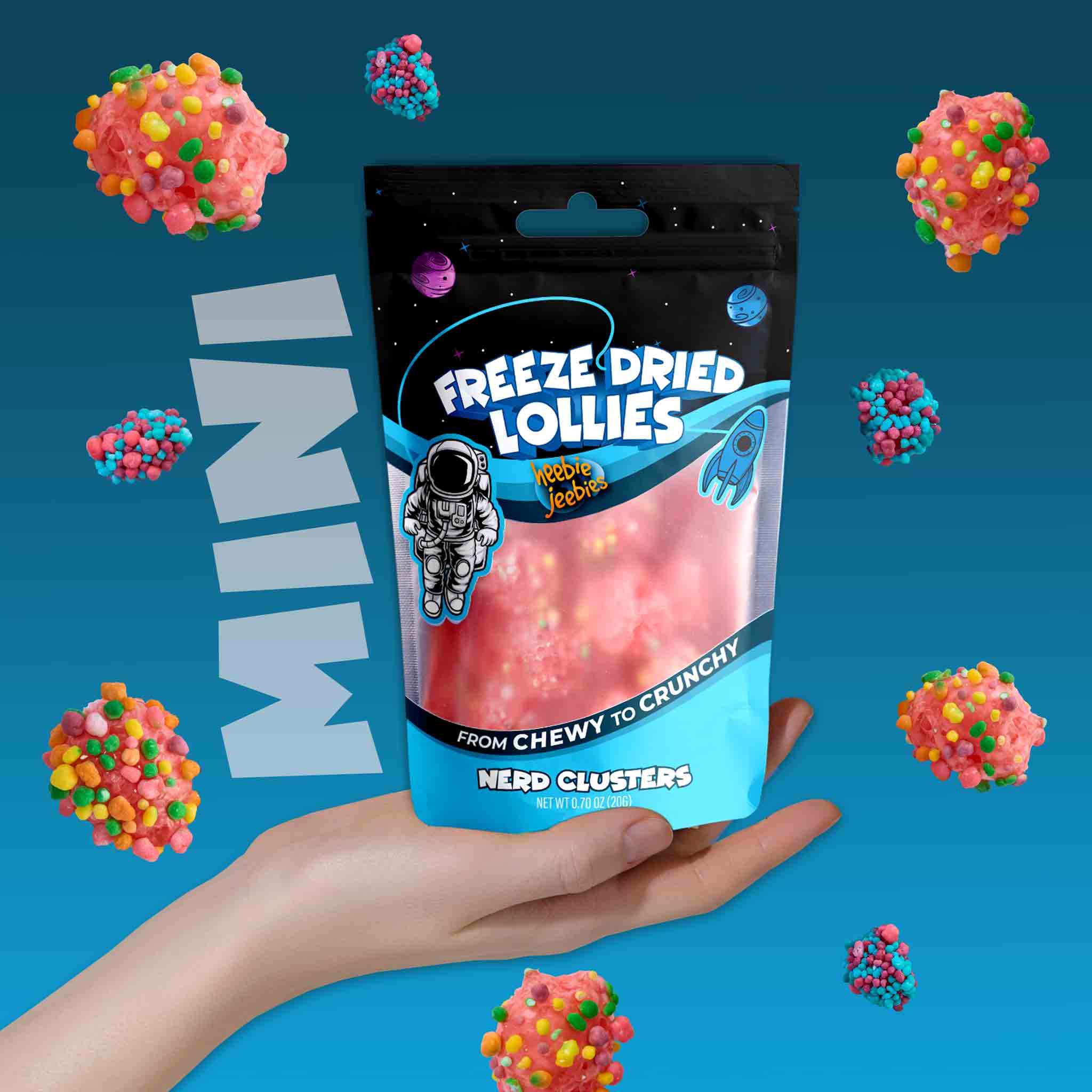 Heebie Jeebies | Freeze Dried Nerd Cluster Lollies | Mini