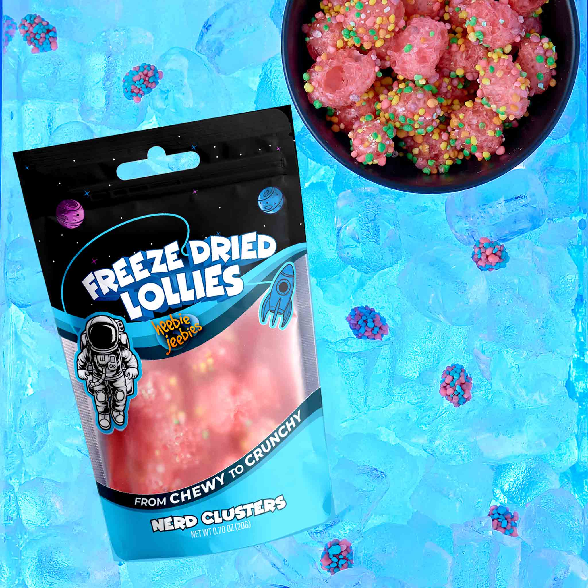 Heebie Jeebies | Freeze Dried Nerd Cluster Lollies | Mini