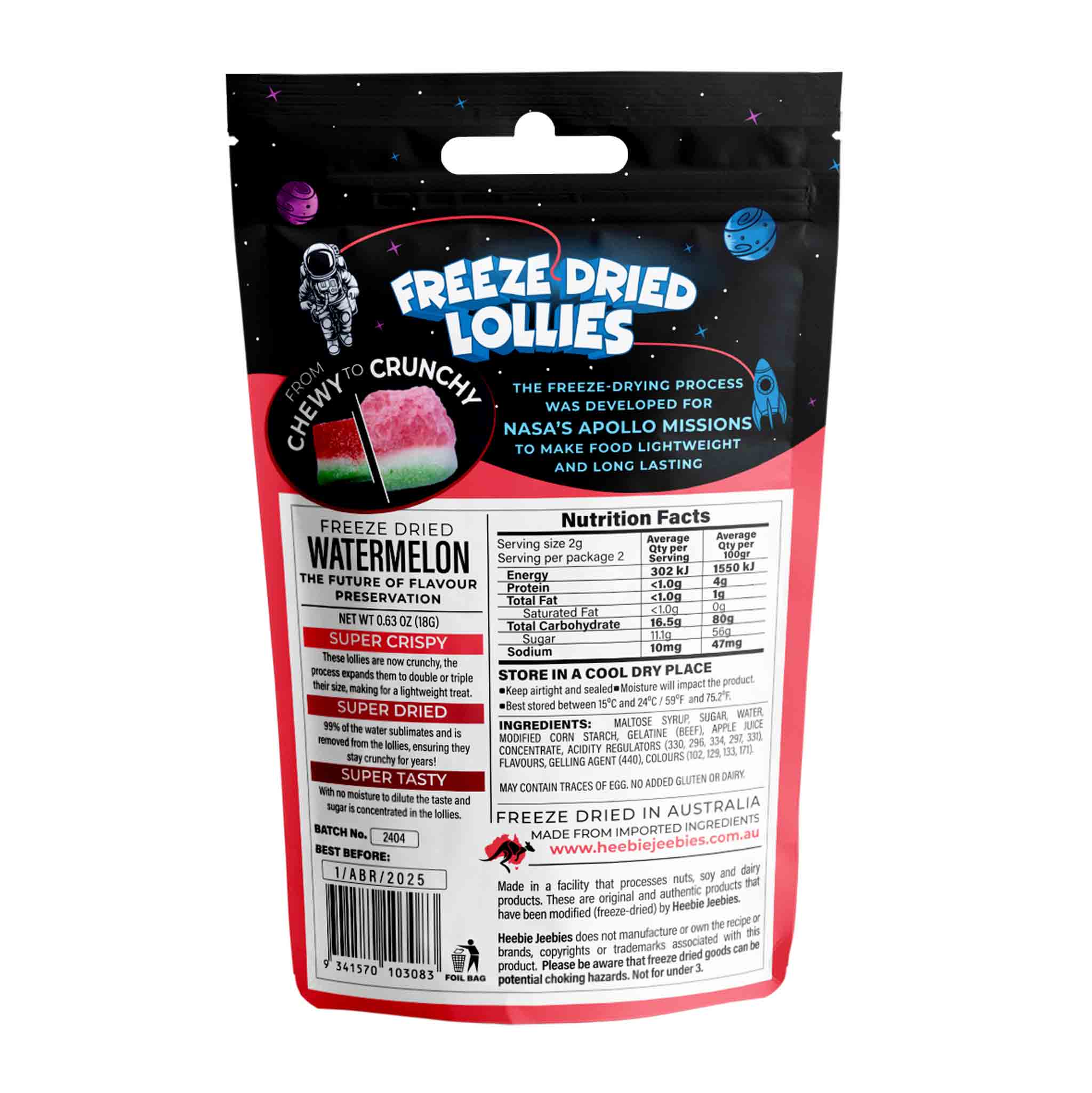 Heebie Jeebies | Freeze Dried Watermelon Lollies | Mini