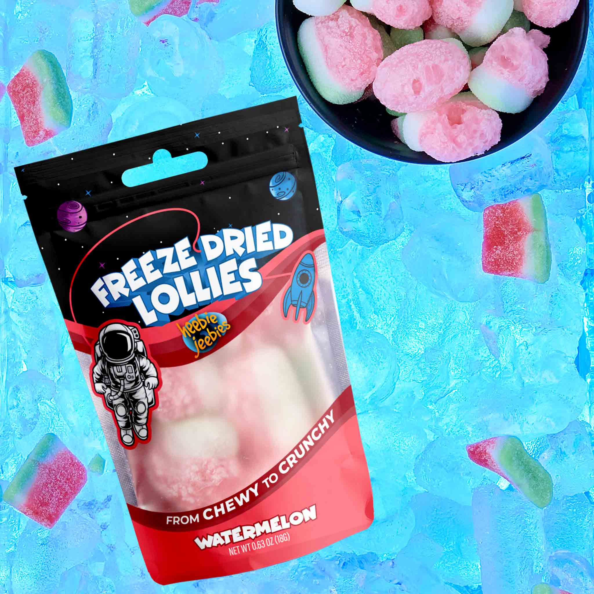 Heebie Jeebies | Freeze Dried Watermelon Lollies | Mini